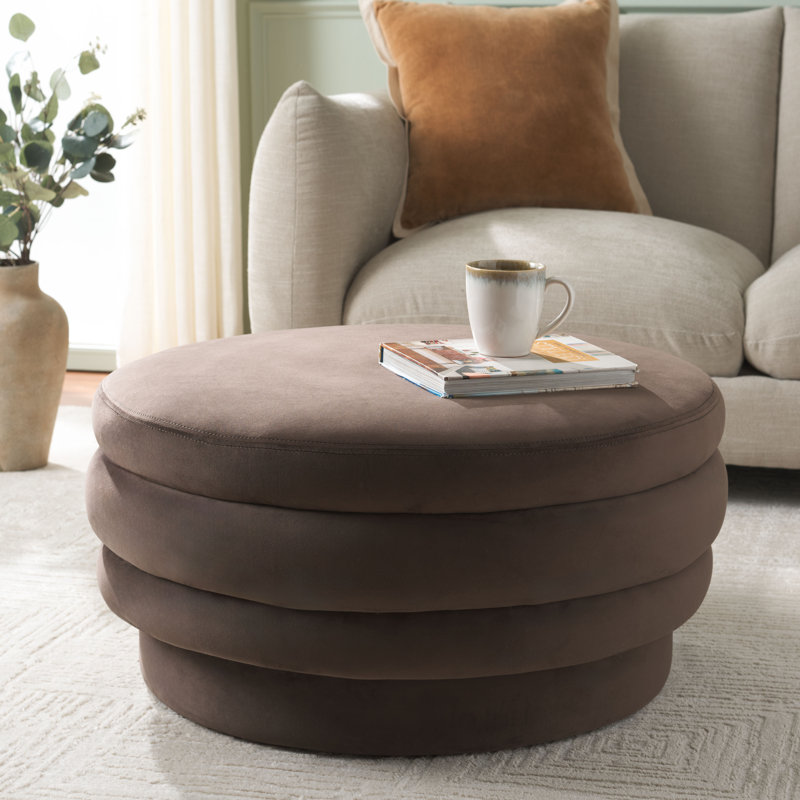 Aeldred Magruder Upholstered Ottoman, Chocolate
