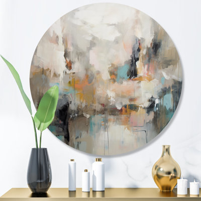 Serene Waters In Marble III - Art mural rond en marbre abstrait