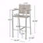 Ensemble de 2 tabourets de bar d'extérieur en tissu maillé gris avec structure en aluminium antirouille