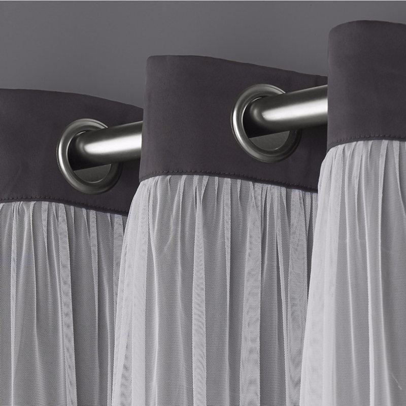 Nunley Room Darkening Curtain Pair, Black Pearl, 52" W x 120" L