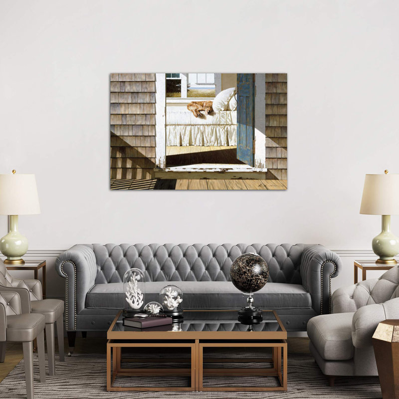 Beach House Dog by Zhen-Huan Lu - Wrapped Canvas Painting, Wrapped Canvas, 30.48 cm H x 45.72 cm W