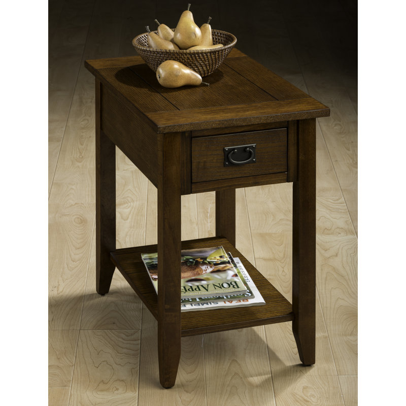 Burrell End Table with Storage, Oak