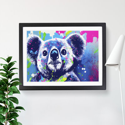 Koala Bear Splashed - Single Picture Frame Print
