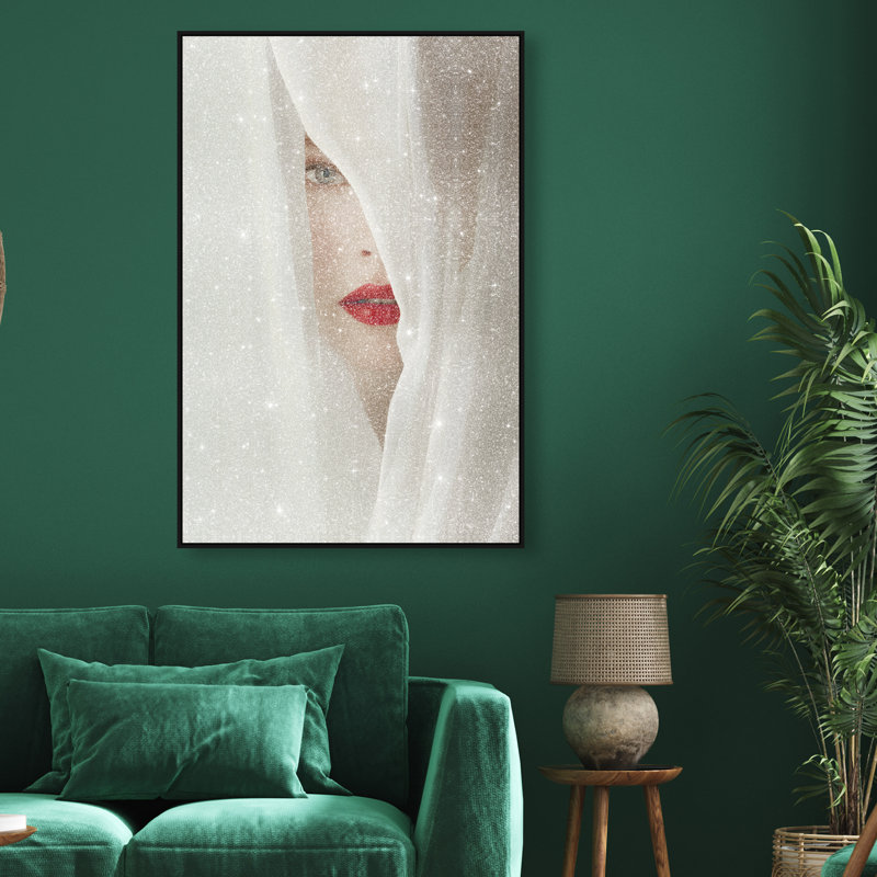 Secret Under Silk Print by Oliver Gal, 16"H x 11"W, Black Floater Frame