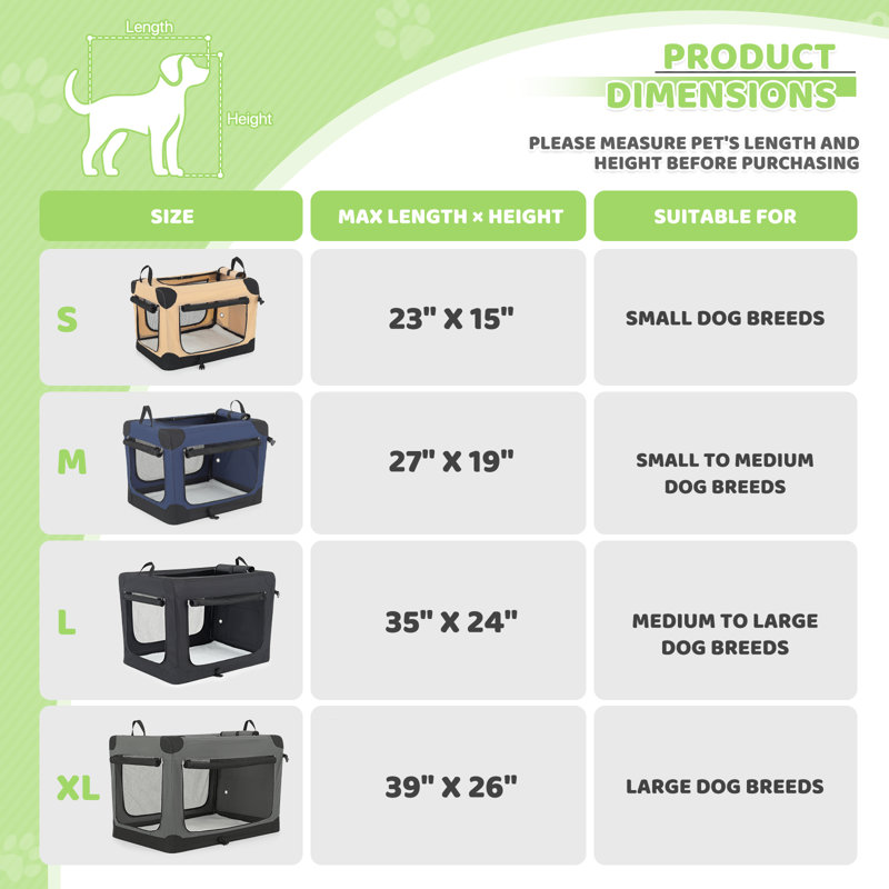 Cage pour chien pliable à 4 portes pour animaux de compagnie petits / moyens - capacité de 35 lb, Noir, noir, noir, noir