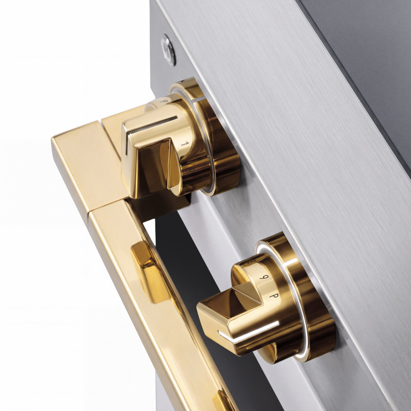 ZLINE Autograph 36 in. Marino Induction Range with 5 Element Cooktop and Polished Gold Accents, White Matte/Polished Gold