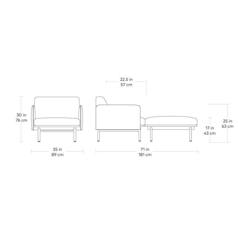 Foundry 2-Pc Chaise, Andorra Pewter Performance Basketweave