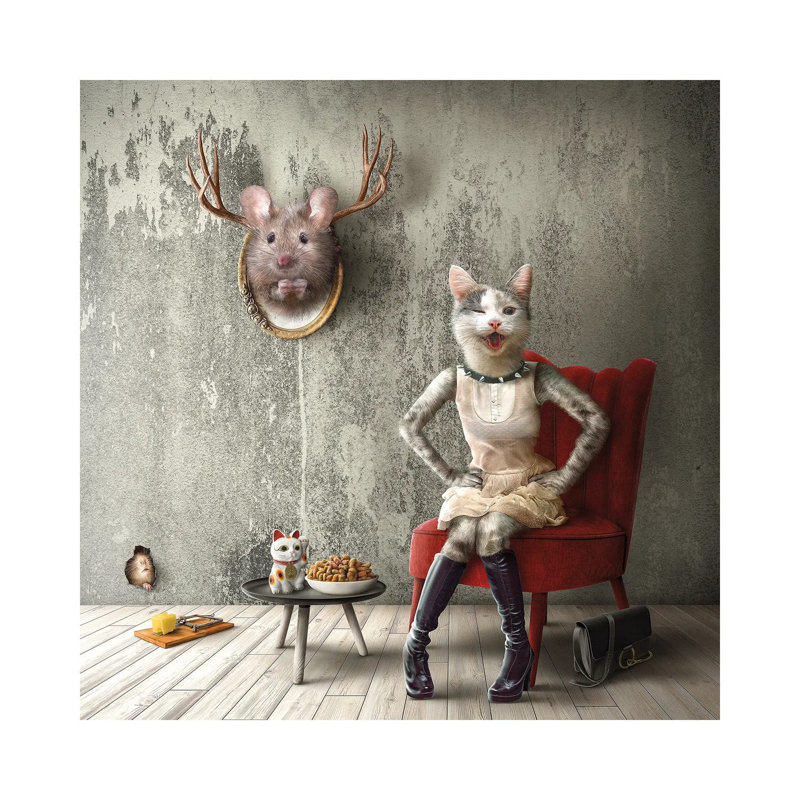 Home Fairytale: Puss In Boots by Spielsinn Design - Gallery-Wrapped Canvas Giclée on Canvas, 30.48 cm H x 30.48 cm W, Canvas