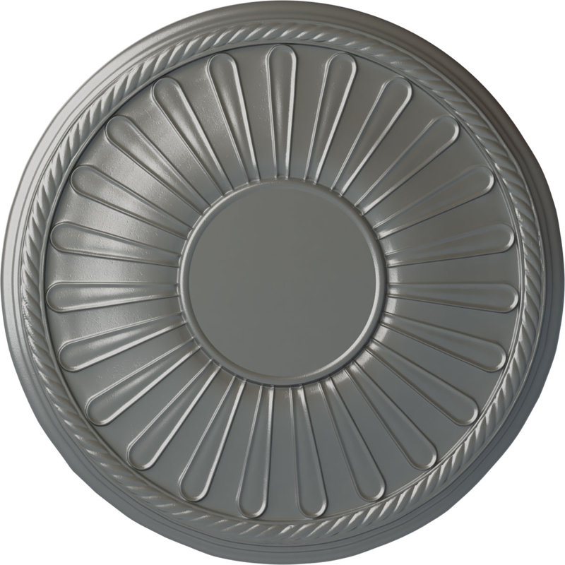 19 médaillon de plafond L 7 7/8 po x P 1 1/4 po Leandros (convient aux auvents jusqu'à 6 3/8 po), Argent
