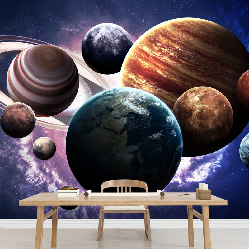 Planet In Outer Space Galaxy Border, 100" L x 144" W