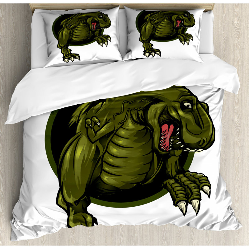Jurassic Polyester Duvet Cover, King Duvet Cover + 2 Pillow Shams