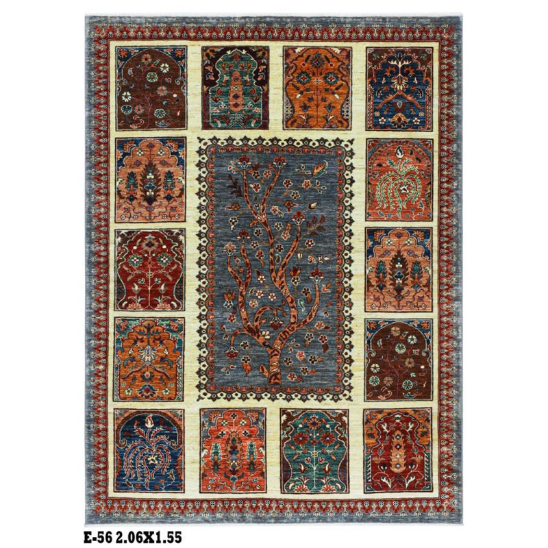 One-of-a-Kind Aleita Hand-Knotted New Age Wool Area Rug in Brown/Grey/Red