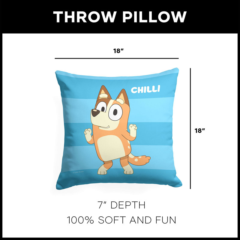 Bluey Roll Call Chilli Printed Throw Pillow