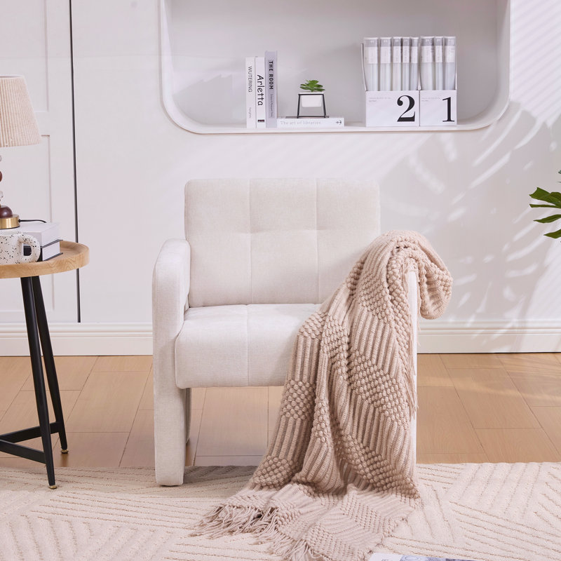 Fauteuil rembourré rembourré confortable, Beige