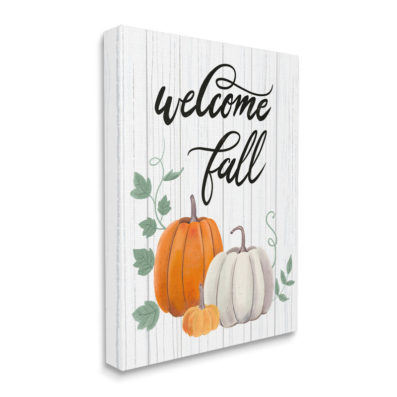«Welcome Fall», calligraphie rustique à motif citrouille noire, estampe numérique encadrée, art texturé par Sharon Lee