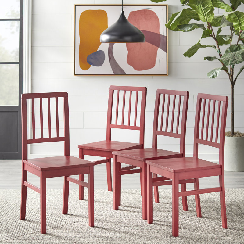 Littell 18'' H Solid Wood Side Chair, Red