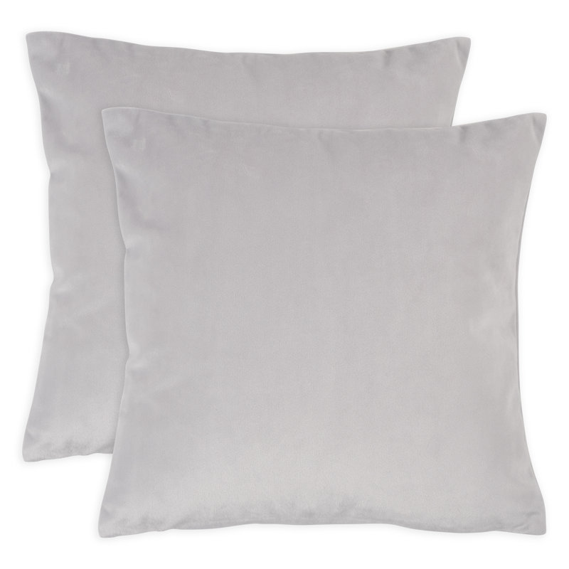 Housse de coussin en velours, H 12 po x l 12 po, gris