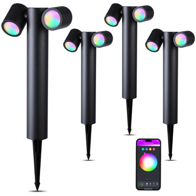 LED Smart Low Voltage Pathway Landscape Lights, APP Control, 12V-24V AC/DC 800LM, 2700K-5000K&RGB