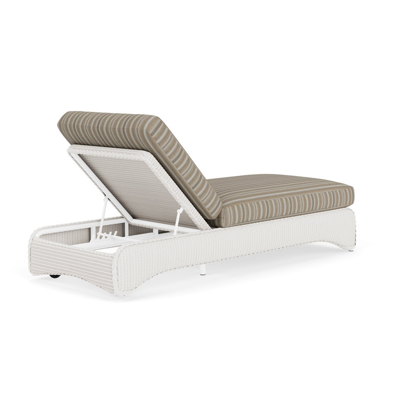 Loom Outdoor Chaise Lounge, Purveyor Pewter, White