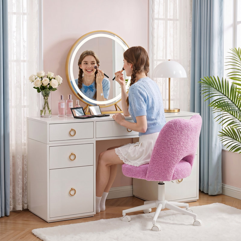  Chaise de bureau Teddy Vanity, Mauve clair
