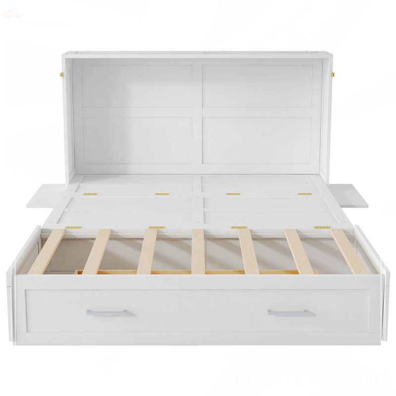 Queen Size Mobile Murphy Bed With Drawer