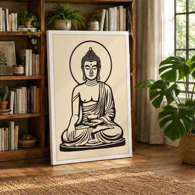 Buddha in Meditation Minimalist - Wrapped Canvas