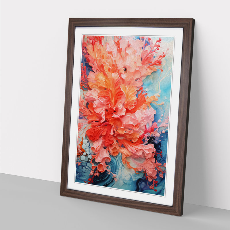 Single Picture Frame Print on Wood, Walnut Framed, 34cm H x 25cm W
