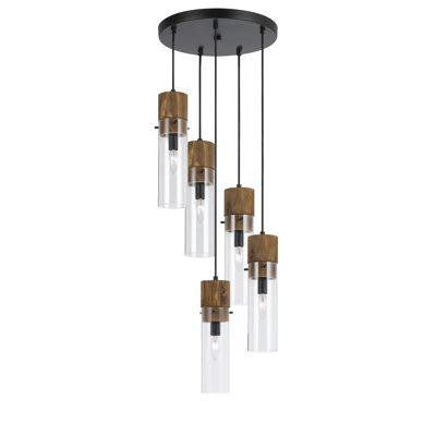 Luminaire suspendu cylindrique à 5 lumières