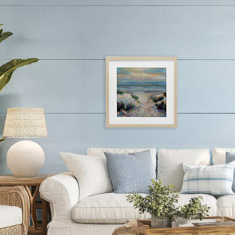 «Sanctifier Beach Sunrise», reproduction sous verre encadrée, design par Jeanette Vertentes, H 16 po x l 16 po