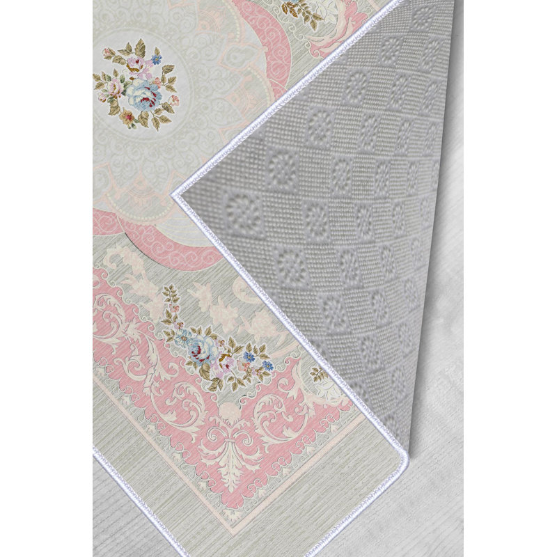 Premium Hall Carpet (3.3 x 6.6 ft), 100% Polyester, 0.3 in Pile Height | Antibacterial, Non-Slip PVC Dot Underside, 650 g/m² | Durable Woven Design, 3D Digital Printing, Machine Washable, Ideal for Home Décor