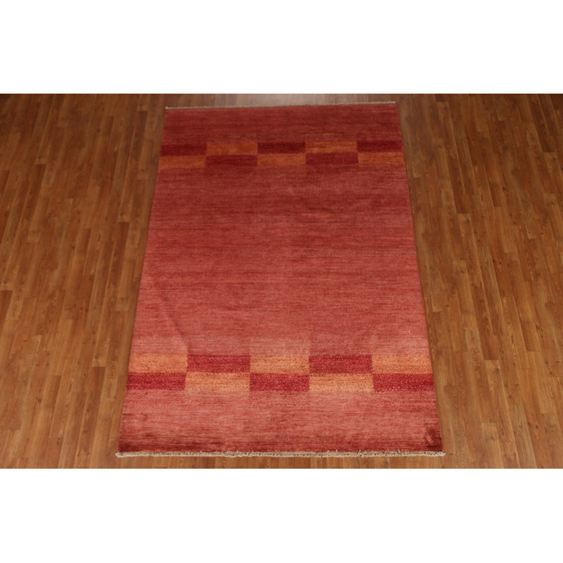 Tapis contemporain Gabbeh Kashkoli fait à la main 6 x 8