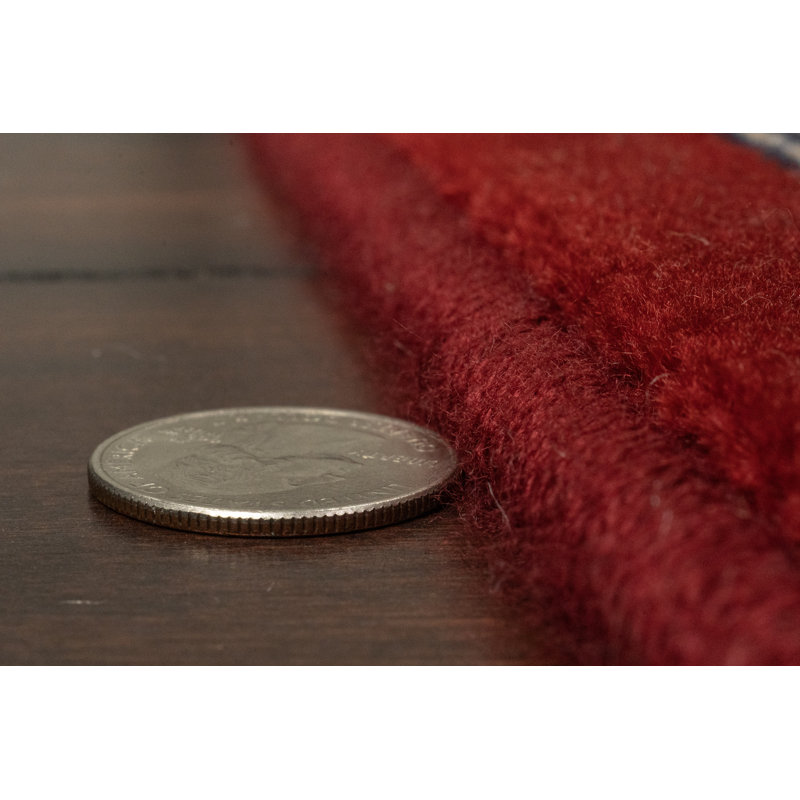 Tapis rouge/brun en laine wheeler Cirro, Tapis de couloir 2 pi 9 po x 8 pi 2 po
