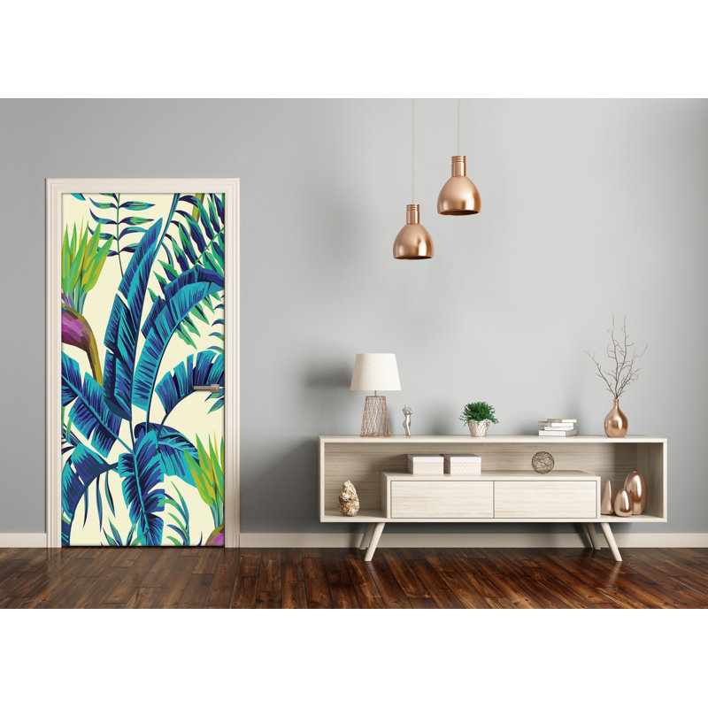 Tropical Leaves Door Decal
