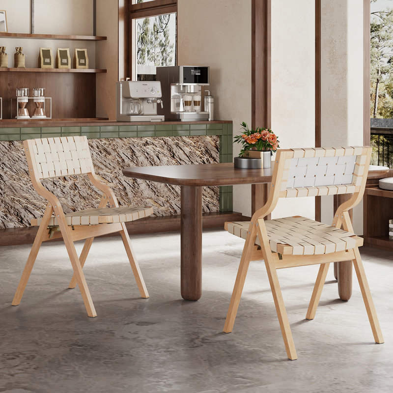 Chaises pliantes polyvalentes pour la cuisine et la salle à manger, de 2 avec sièges bien rembourrés, style tendance, style bohémien fusion méditerranéen, économie d'espace en bois fait, pratique et confortable