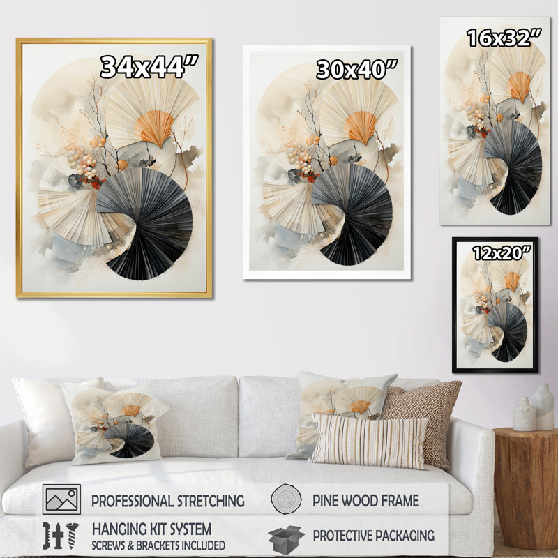 «Tanni Art Asian Seashell Sumi V», reproduction, Impression noire sur toile encadrée, H 20 po x l 12 po x P 1 po