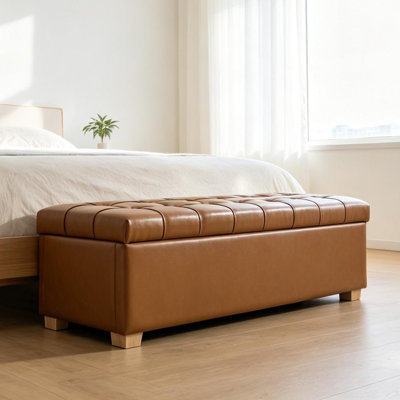 Banc de rangement capitonné en 60 po