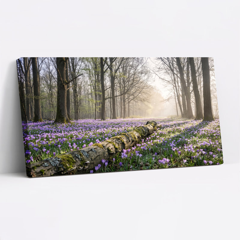 Fleurs de la forêt, art mural sur toile, ensemble de 1, Toile tendue, 58“W x 28”H