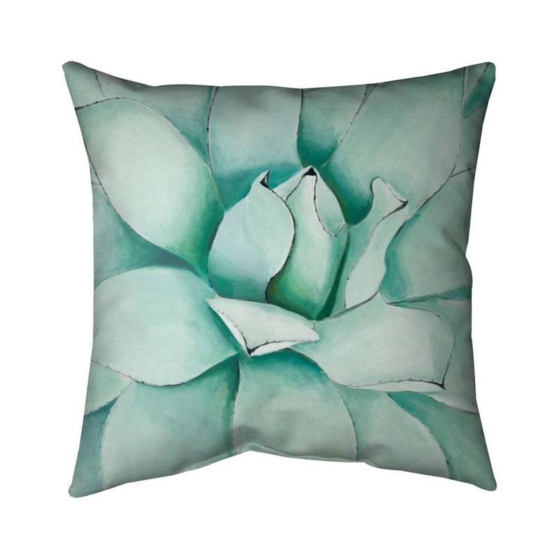 Succulent Closeup - Neo Mint Bathroom Poly Twill Throw Decor