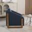 Fauteuil d'appoint rembourré avec base d'appoint en bois-118494082