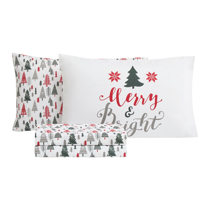 Ensemble de draps 6 pièces Wonderland, Ensemble de draps pour taille de lit grand avec ci