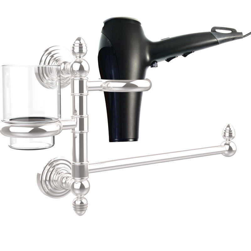 Support à coiffure et gobelet Dalston, Chrome poli