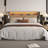 King Size Natural Headboard with Storage, LED RGB Lights, USB & AC Charging Ports, Bookcase Shelves, Hidden Storage, Baseboard Groove Design-762062735-762062731