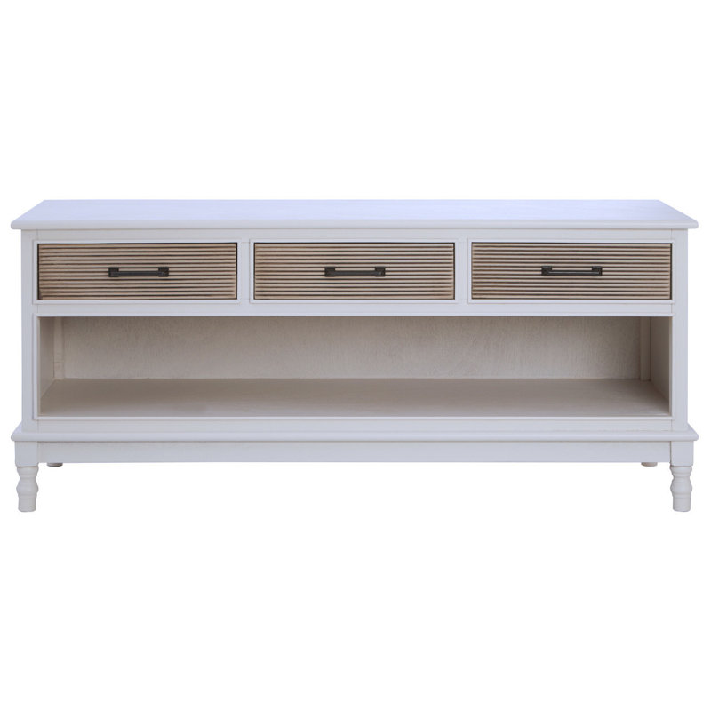 Wine Solid Wood 120cm W 3 - Drawer Chest of Drawers