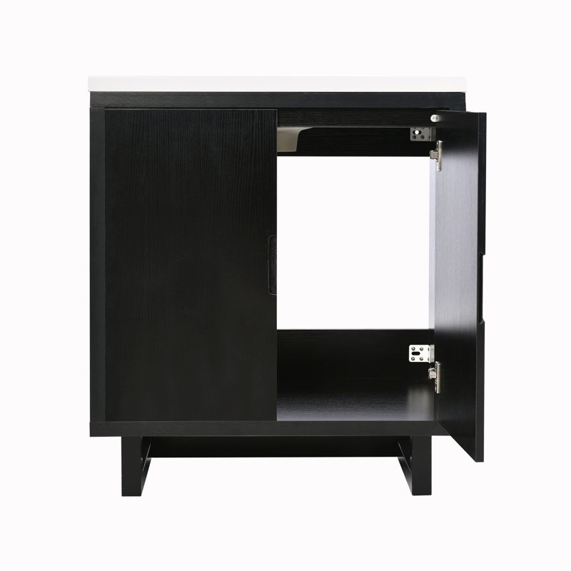 Jantinus Single Bathroom Vanity with Resin Top, Black