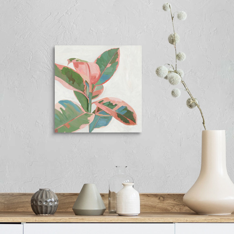 «Pink Ficus I», art mural sur toile, Toile tendue, H 12 po x l 12 po