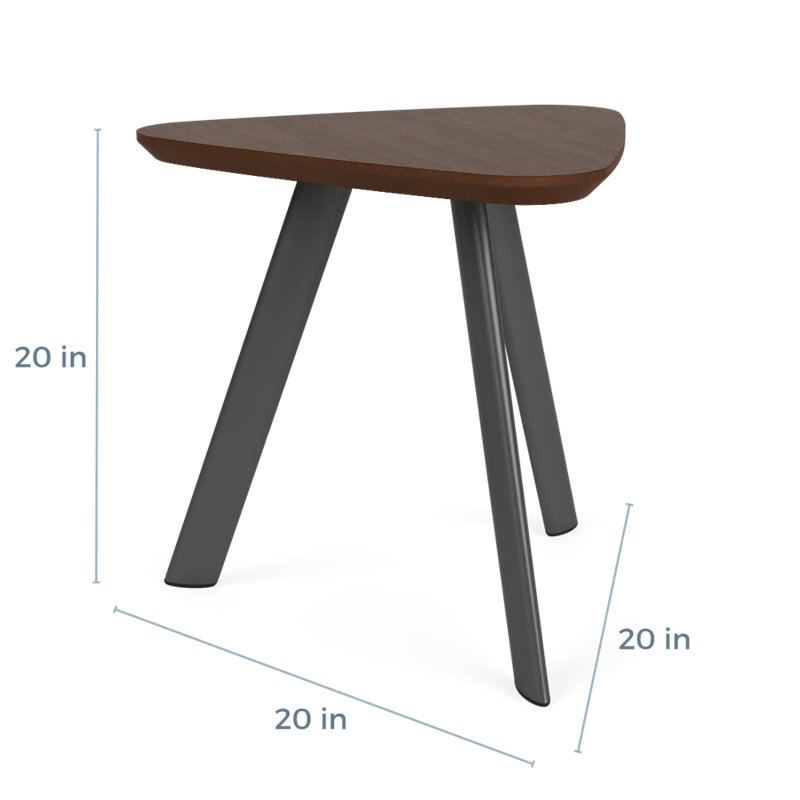 Table de bout Darsey Lounge, Gris anthracite, Noyer Riftwood