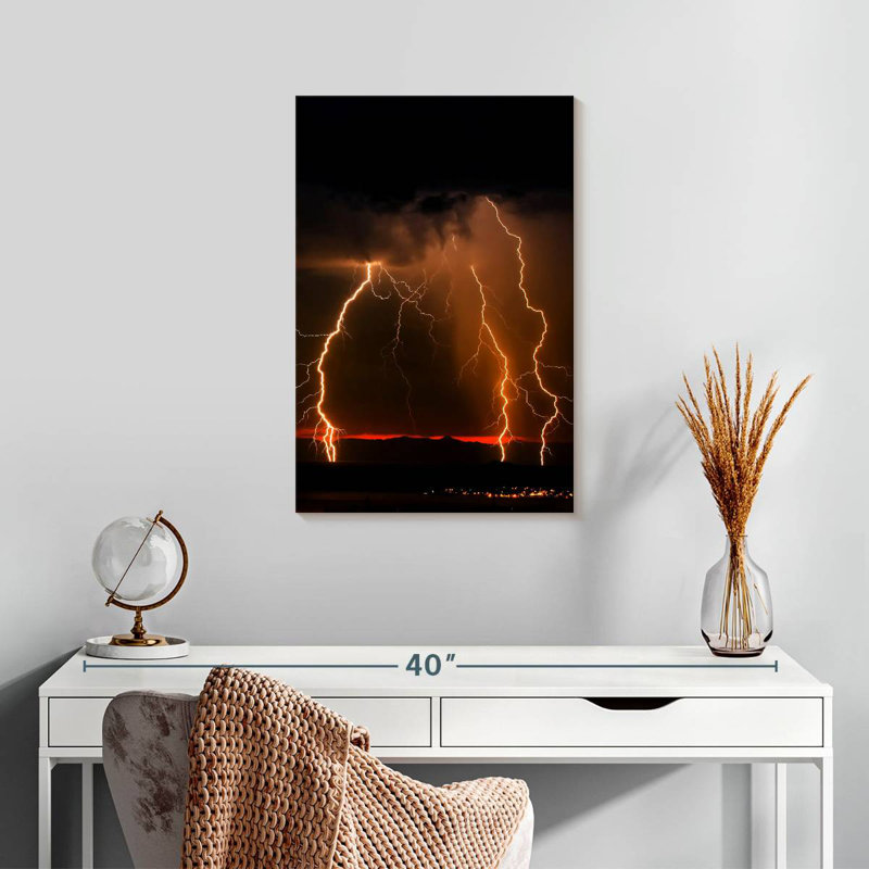 Orange Lightning, 24" H x 16" W