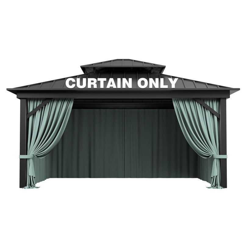 4-Panels Sidewall Curtains For Gazebo, Only Curtains, 78.74" H x 144" W x 120" D, Calcite Blue