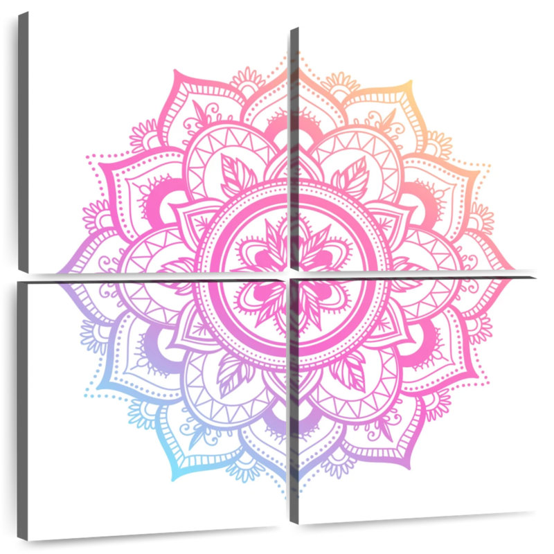 Gradient Floral Mandala, 18" H x 18" W