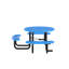Wheelchair Accessible Commercial Grade Expanded Mesh Metal Outdoor Picnic Table-887544783